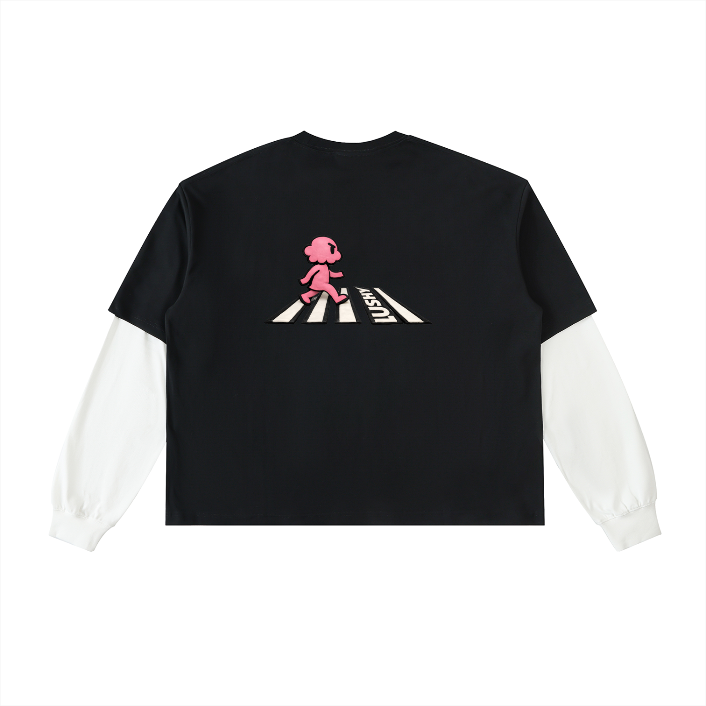 LUSHY PINK CROSSWALK CLAY LS TEE