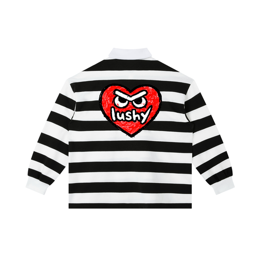 LUSHY NOIR STRIPE RUGBY