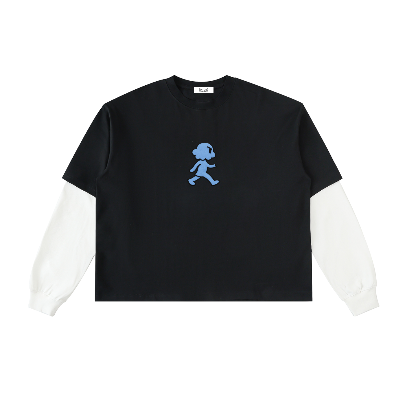 LUSHY BLUE CROSSWALK CLAY LS TEE