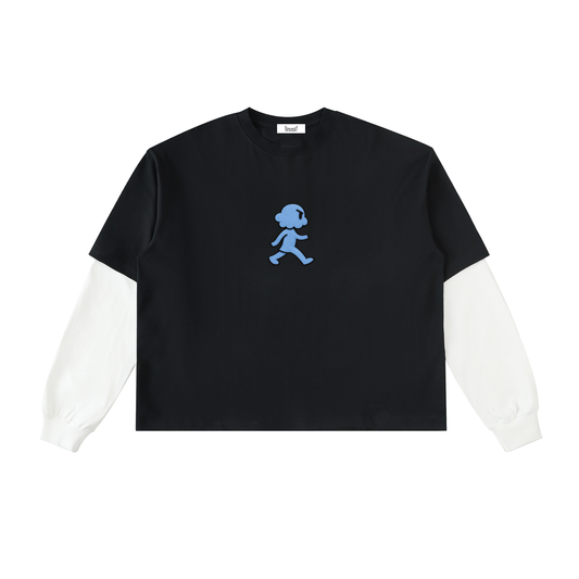 LUSHY BLUE CROSSWALK CLAY LS TEE