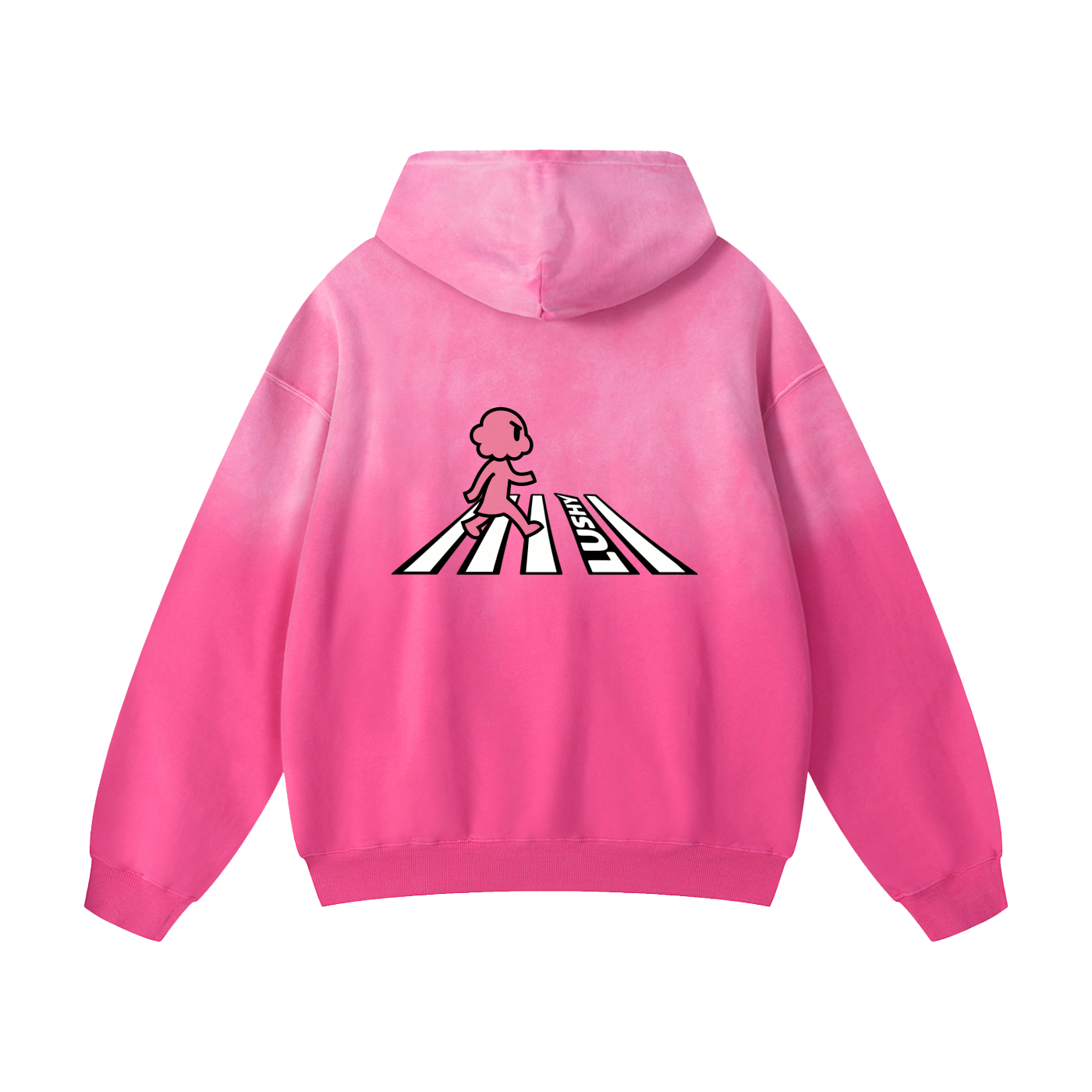 LUSHY CROSSWALK PINK SUNFADE HOODIE