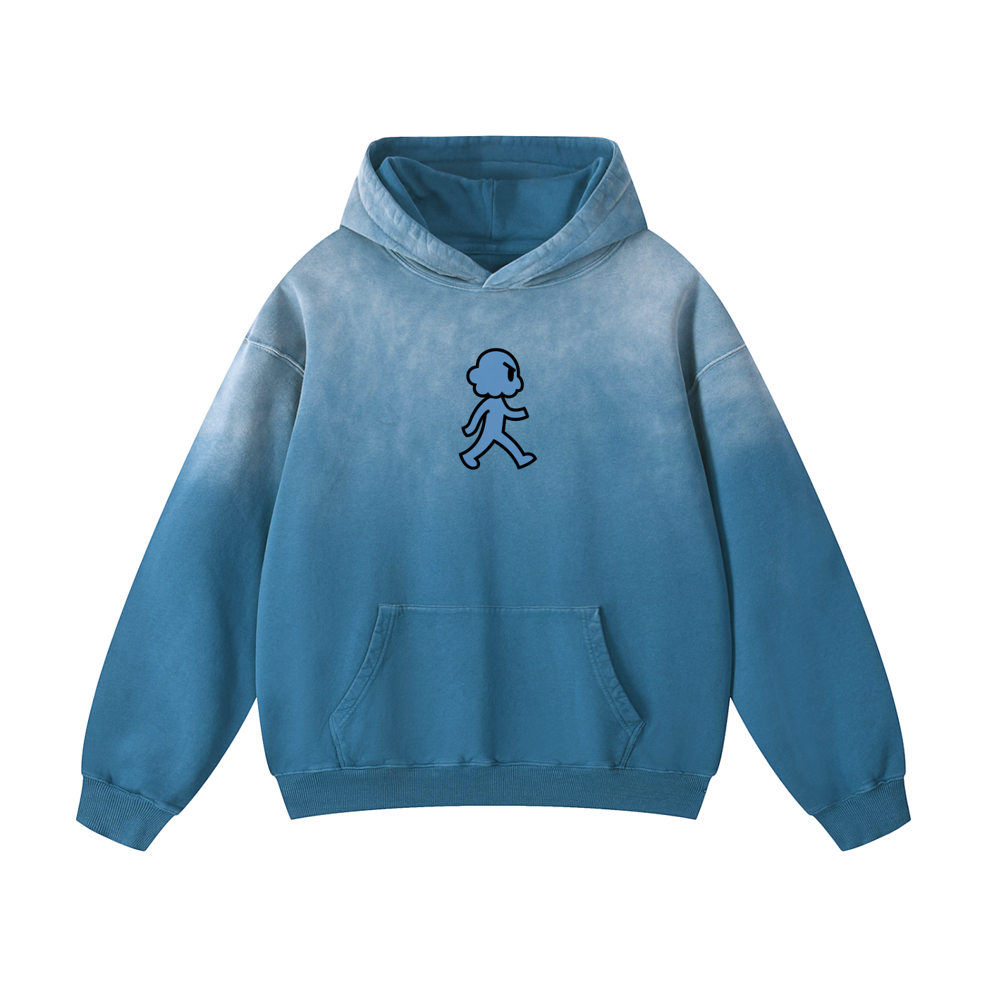 LUSHY CROSSWALK BLUE SUNFADE HOODIE