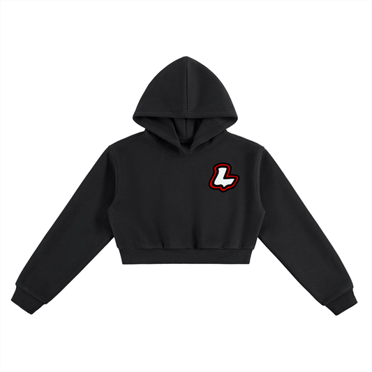 LUSHY ''L'' STAMP CROPPED HOODIE