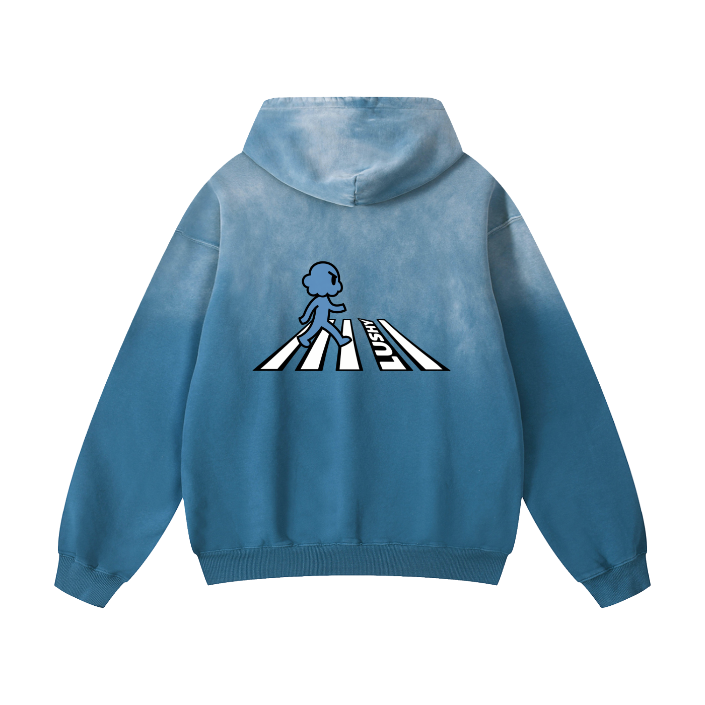 LUSHY CROSSWALK BLUE SUNFADE HOODIE