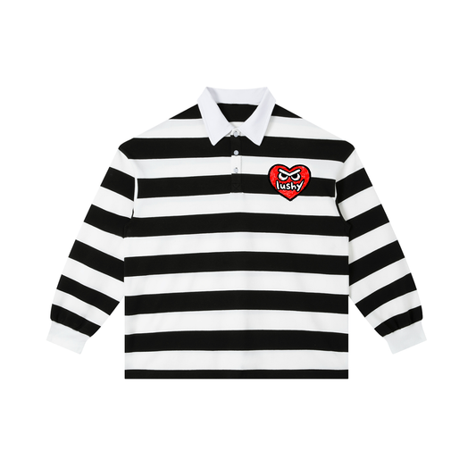 LUSHY NOIR STRIPE RUGBY