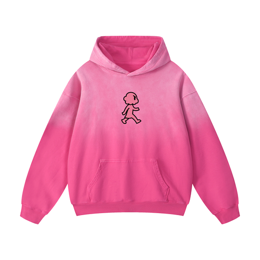 LUSHY CROSSWALK PINK SUNFADE HOODIE