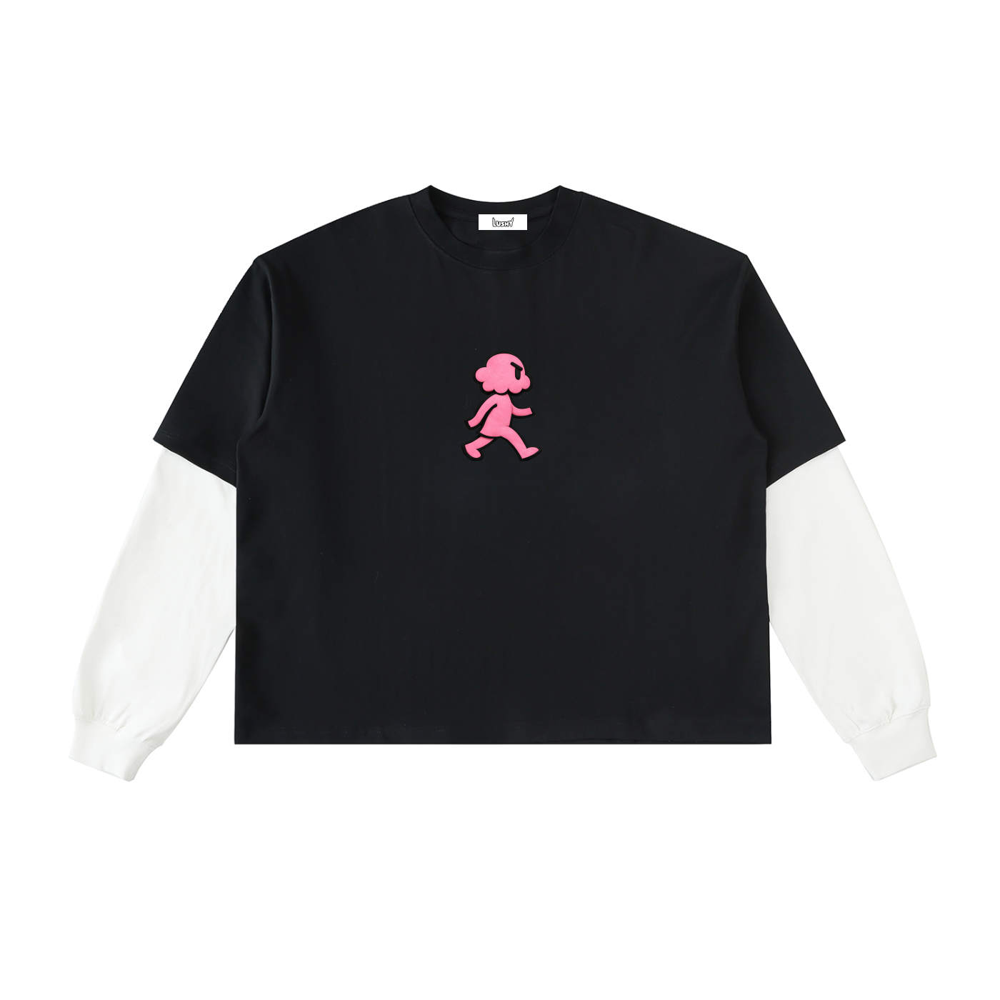LUSHY PINK CROSSWALK CLAY LS TEE