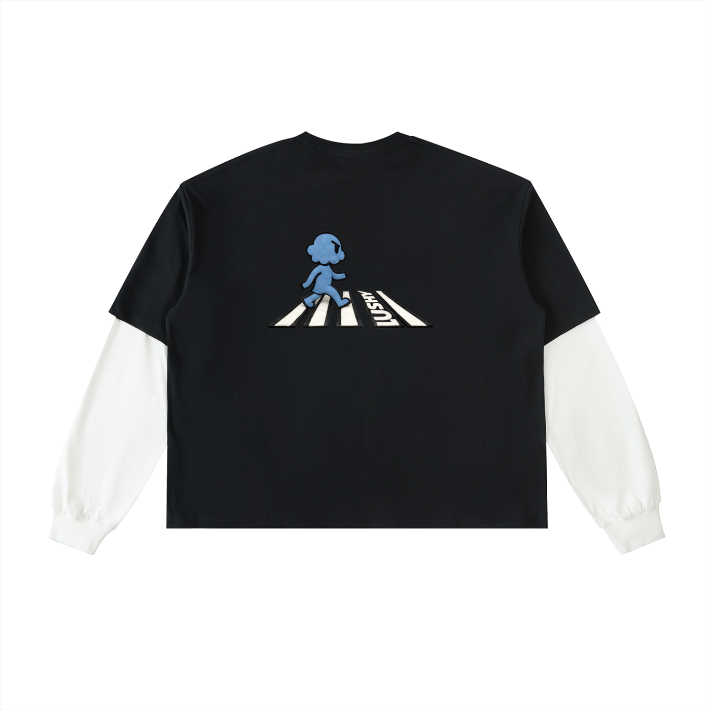LUSHY BLUE CROSSWALK CLAY LS TEE